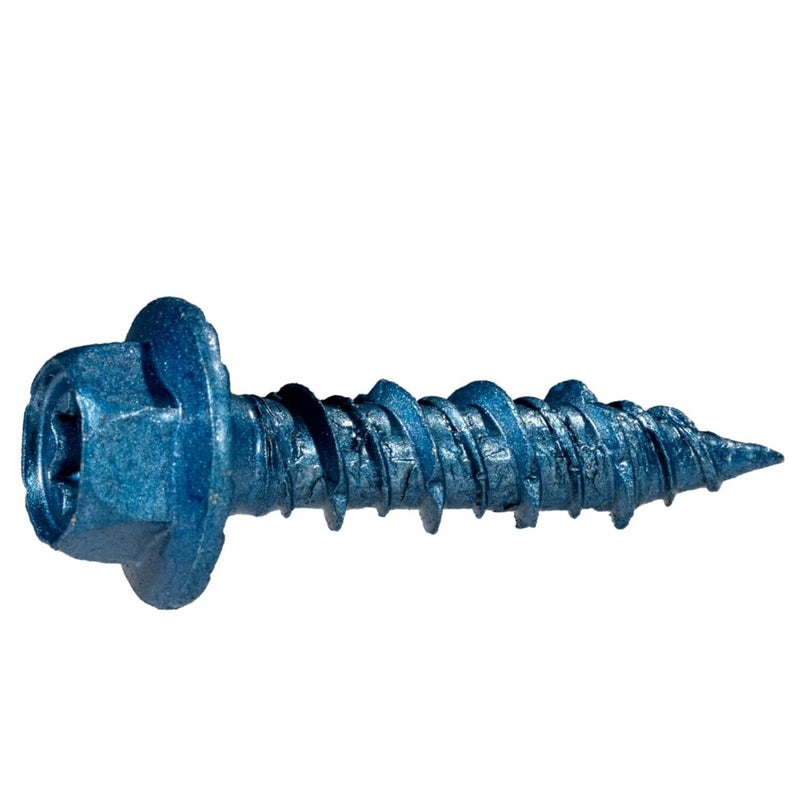 torque master Star Drive Hex Washer Head Masonry Screws, 50 Pieces with Driver Bit & Masonry Drill Bit - 5/16" x 1-1/4" Concrete Masonry Screws, Rust Resistant High Strength - Image 1